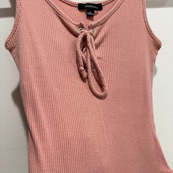 Ambiance Pink Lace Up Bodysuit - Picture 4 of 4